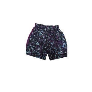 Nike Kids Small Nike Training Shorts Purple Teal Print Standard Fit Dri-FIT